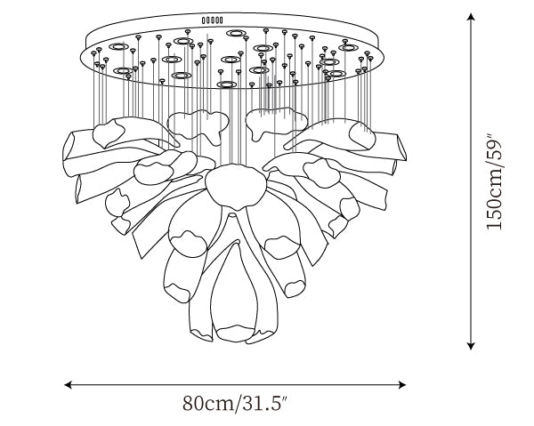 Luxury Glass Lotus Chandelier-VaseLamps
