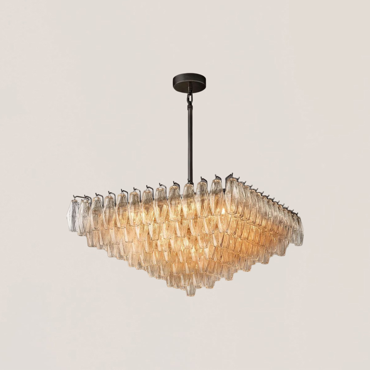 Chiara Clear Glass Square Chandelier-VaseLamps