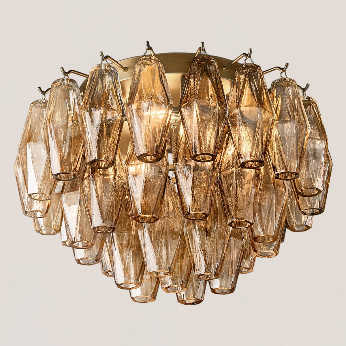 Chiara Clear Glass Flushmount-VaseLamps