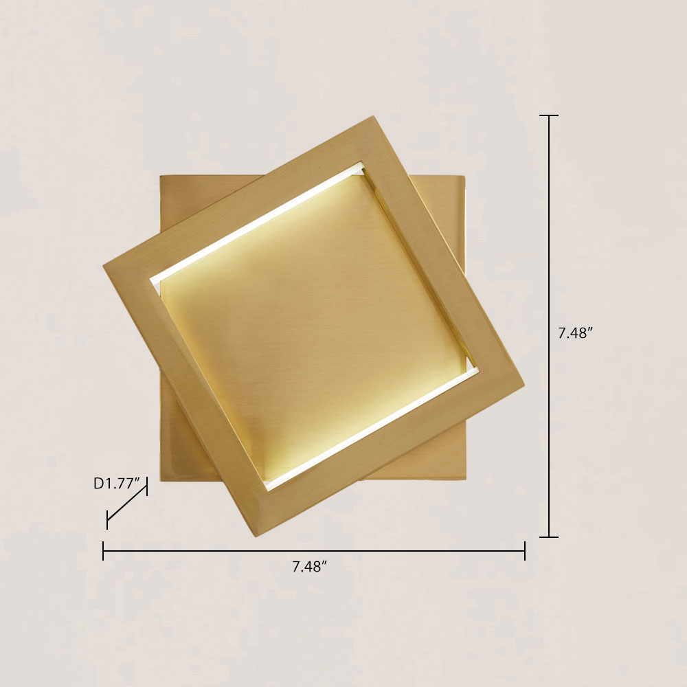 VASELAMPS - Simple Square Brass Wall Sconce-VaseLamps