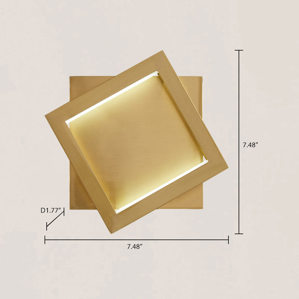 VASELAMPS - Simple Square Brass Wall Sconce-VaseLamps