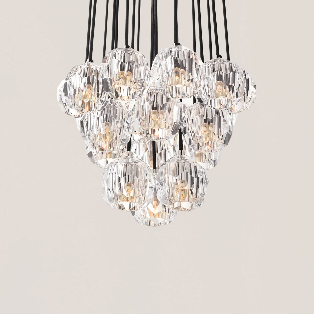 Boule De Crystal Clear Round Cluster Chandelier-VaseLamps