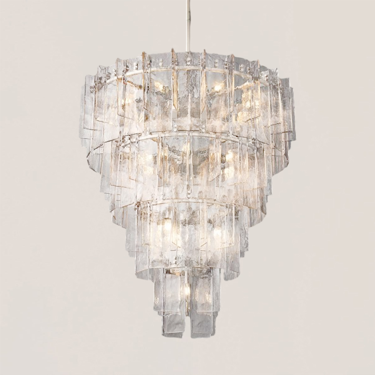 Lattice Glass Tiered Round Chandelier 47"-VaseLamps