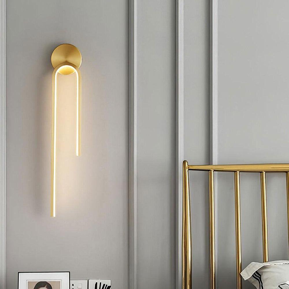 VASELAMPS - Minimalist Light Luxury Brass Wall Sconce-VaseLamps