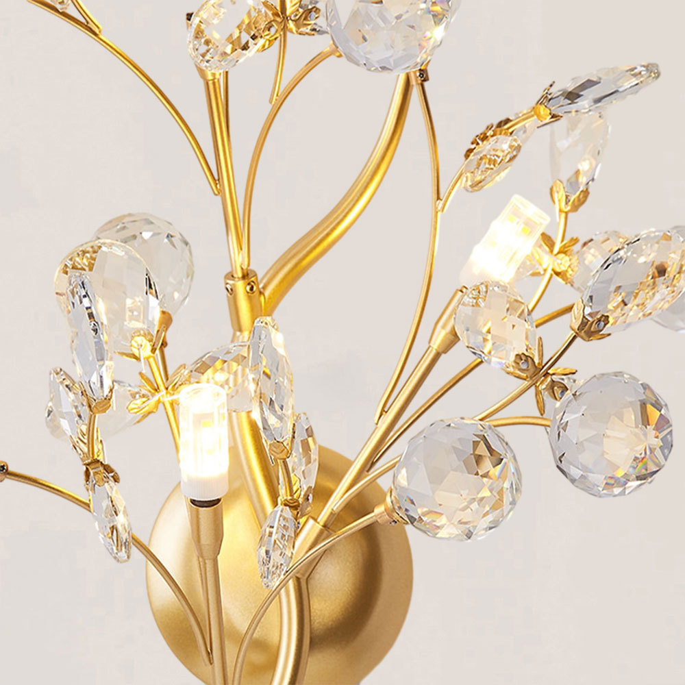 VASELAMPS - Modern Luxury Branches Clear Crystal Wall Sconce-VaseLamps