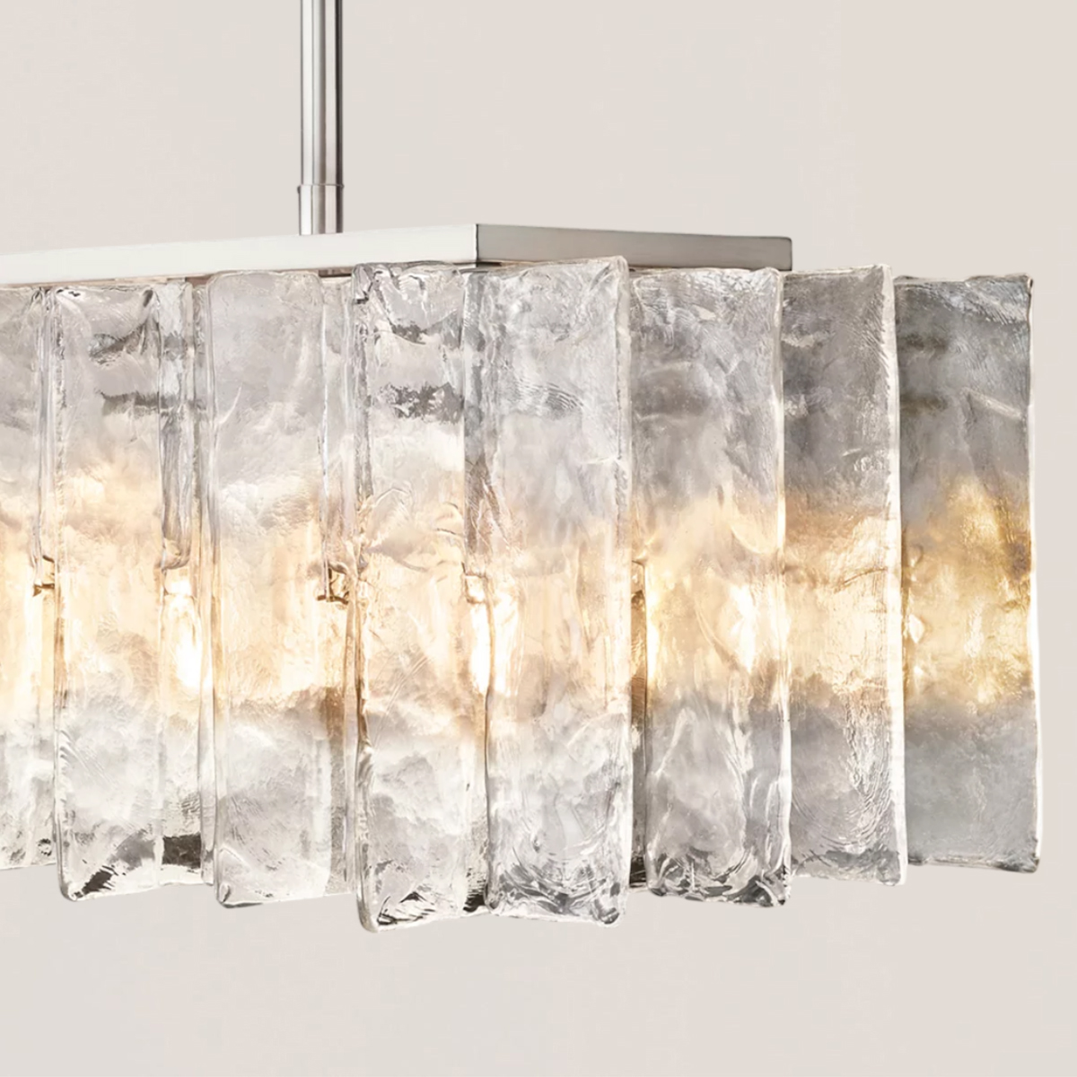 Lattice Clear Glass Rectangular Chandelier-VaseLamps