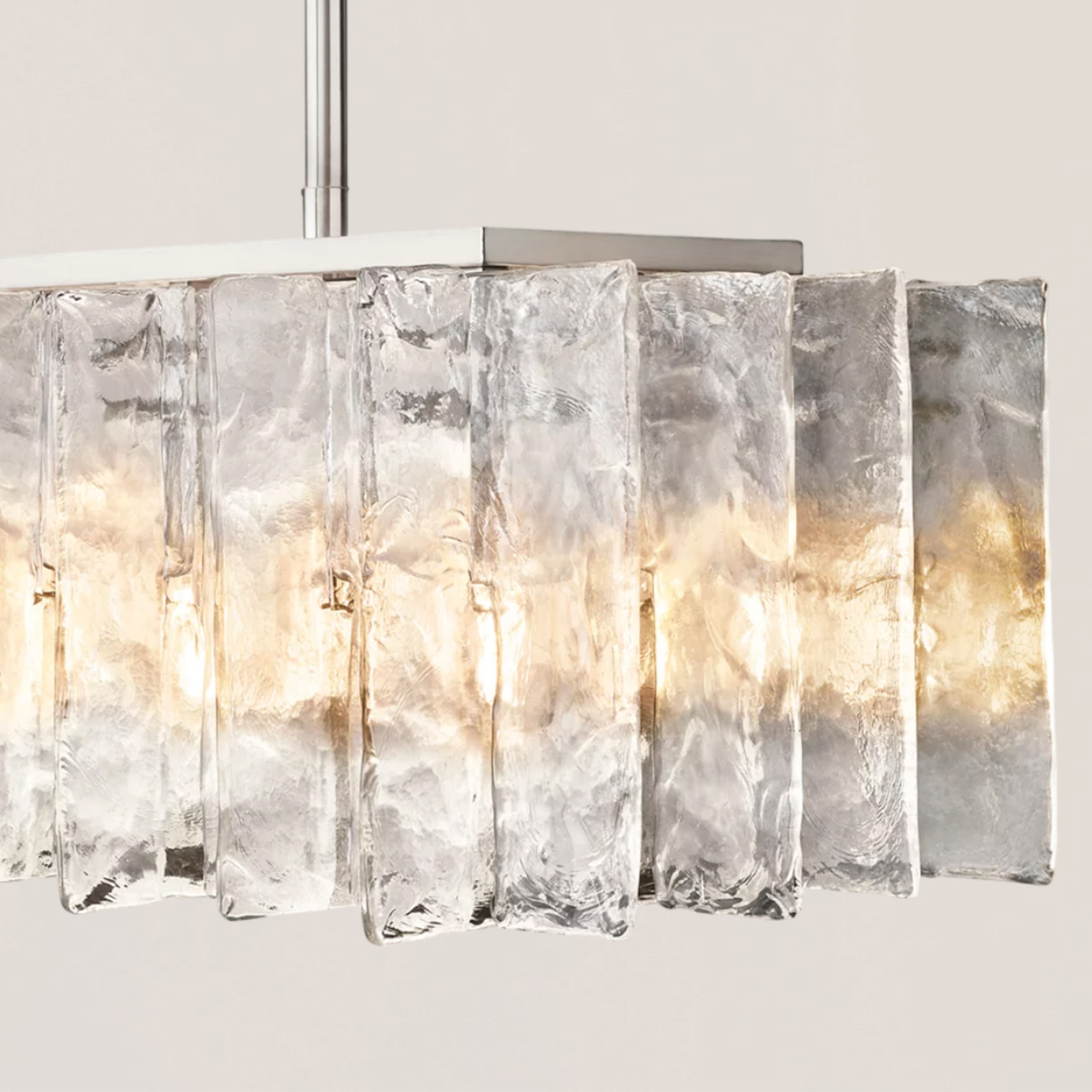 Lattice Clear Glass Rectangular Chandelier-VaseLamps