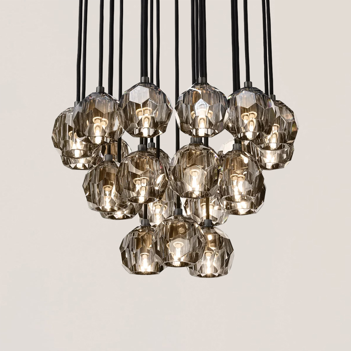 Boule De Crystal Round Cluster Chandelier-VaseLamps