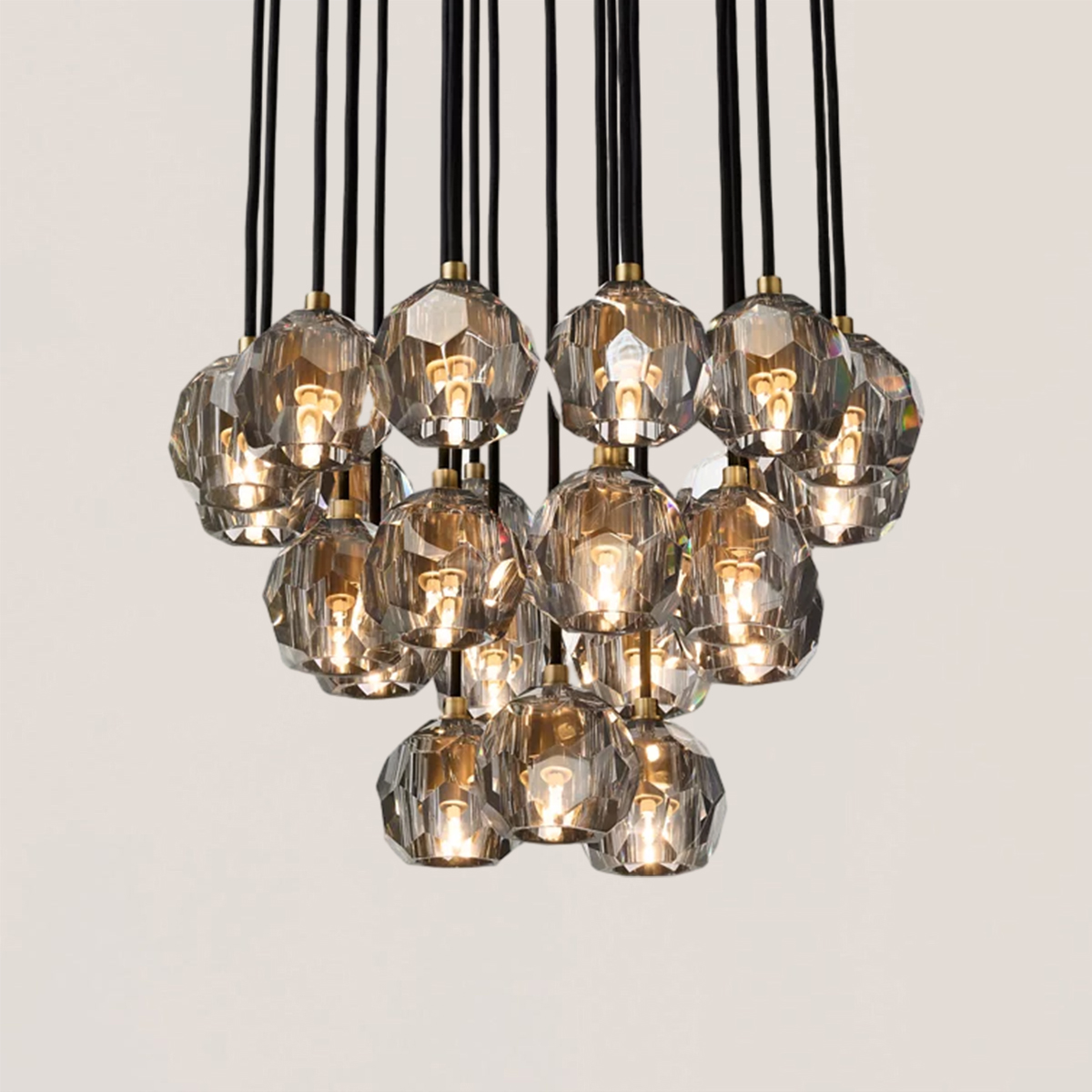 Boule De Crystal Round Cluster Chandelier-VaseLamps