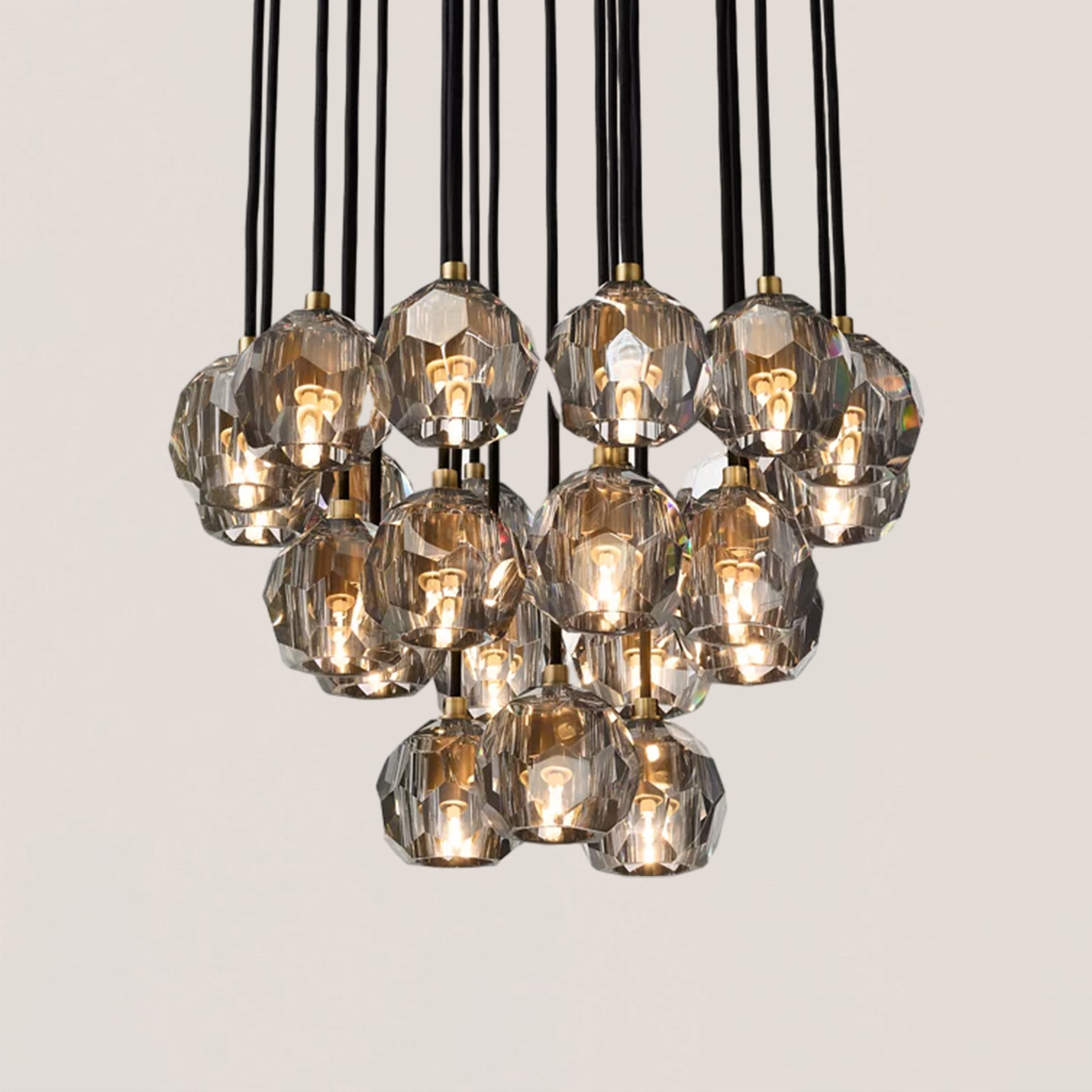 Boule De Crystal Round Cluster Chandelier-VaseLamps