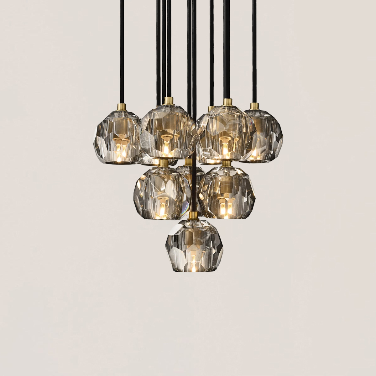 Boule De Crystal Round Cluster Chandelier-VaseLamps