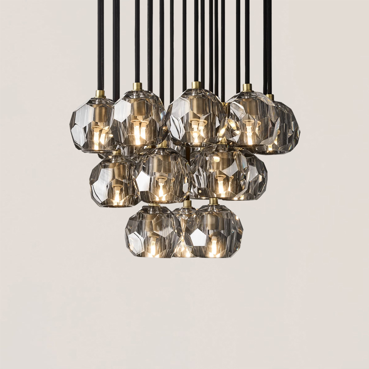 Boule De Crystal Round Cluster Chandelier-VaseLamps