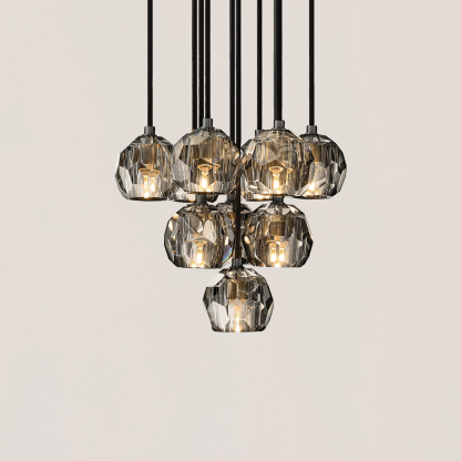 Boule De Crystal Round Cluster Chandelier-VaseLamps