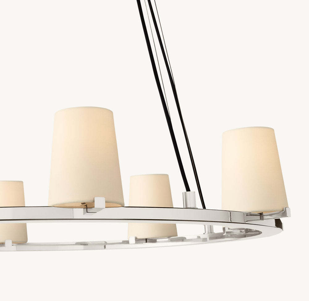Pauillac Fabric Shade Round Chandelier 48"-VaseLamps