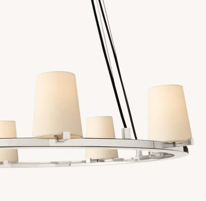 Pauillac Fabric Shade Round Chandelier 48"-VaseLamps
