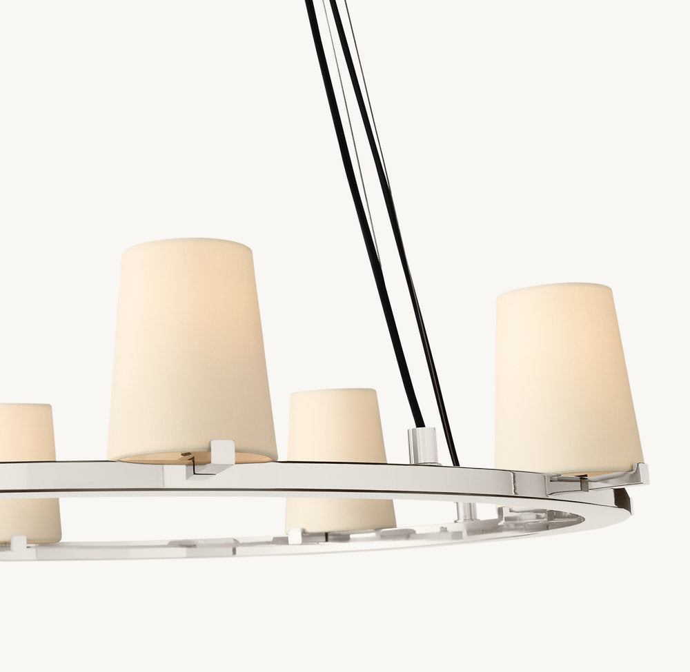 Pauillac Fabric Shade Round Chandelier 36"-VaseLamps