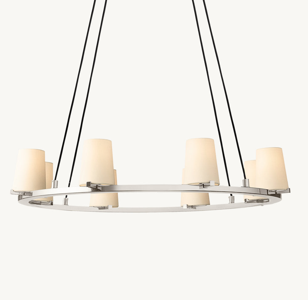 Pauillac Fabric Shade Round Chandelier 36"-VaseLamps