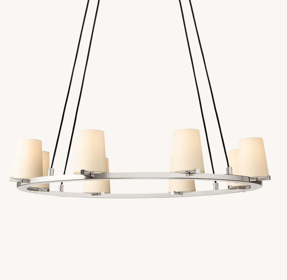 Pauillac Fabric Shade Round Chandelier 36"-VaseLamps