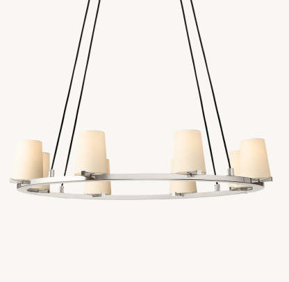 Pauillac Fabric Shade Round Chandelier 36"-VaseLamps