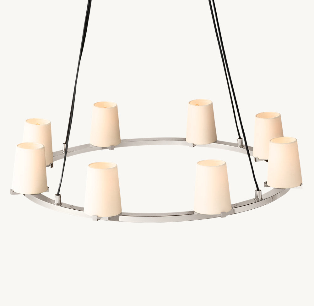 Pauillac Fabric Shade Round Chandelier 36"-VaseLamps