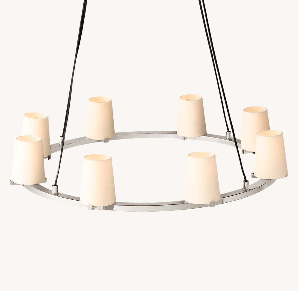 Pauillac Fabric Shade Round Chandelier 36"-VaseLamps