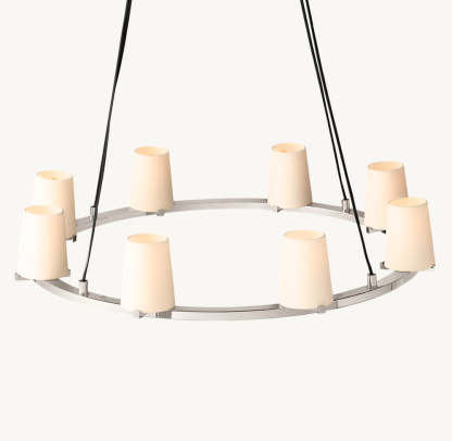 Pauillac Fabric Shade Round Chandelier 36"-VaseLamps