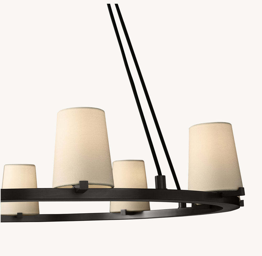 Pauillac Fabric Shade Round Chandelier 48"-VaseLamps