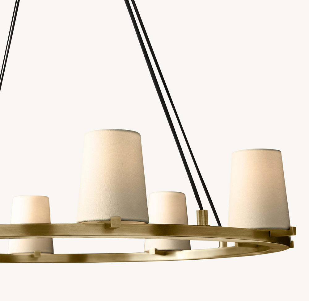 Pauillac Fabric Shade Round Chandelier 48"-VaseLamps