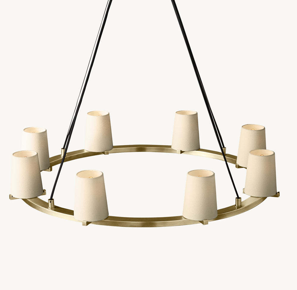 Pauillac Fabric Shade Round Chandelier 36"-VaseLamps