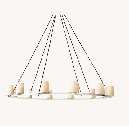 Pauillac Fabric Shade Round Chandelier 60"-VaseLamps