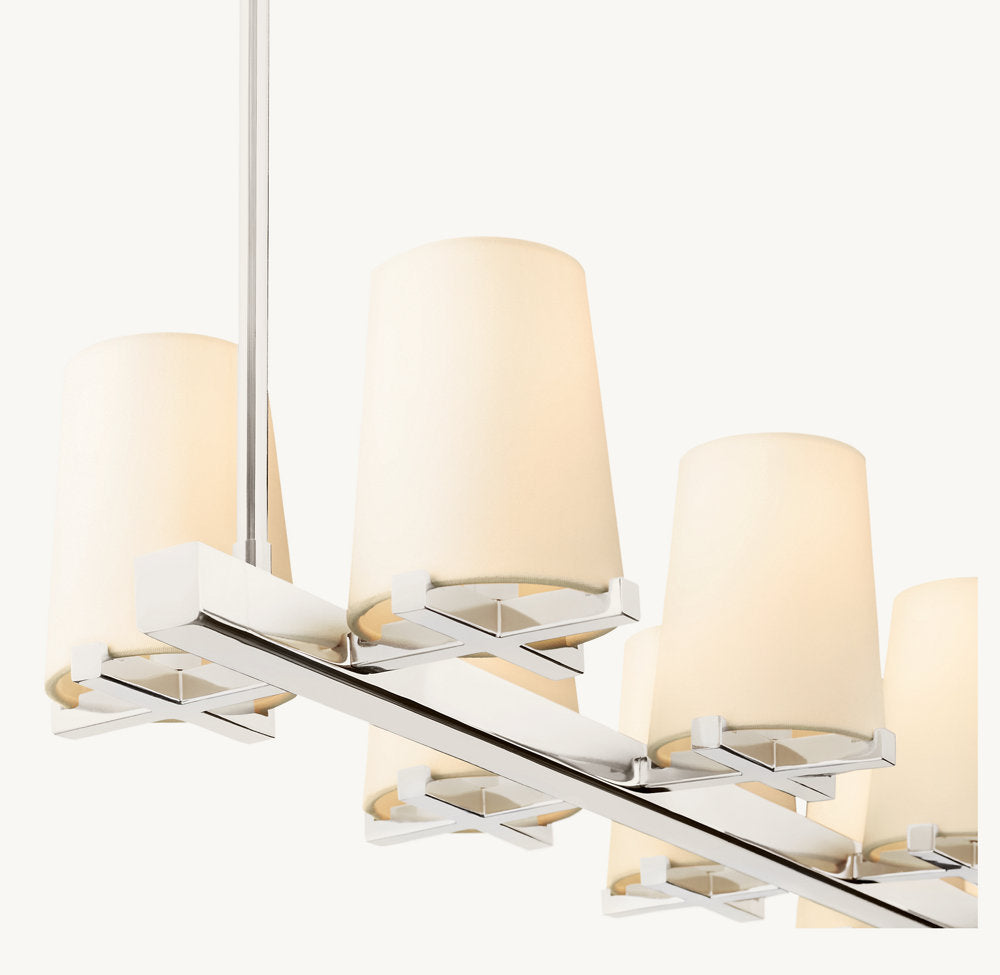 Pauillac Fabric Shade Linear Chandelier 49"-VaseLamps