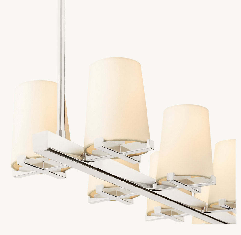 Pauillac Fabric Shade Linear Chandelier 49"-VaseLamps