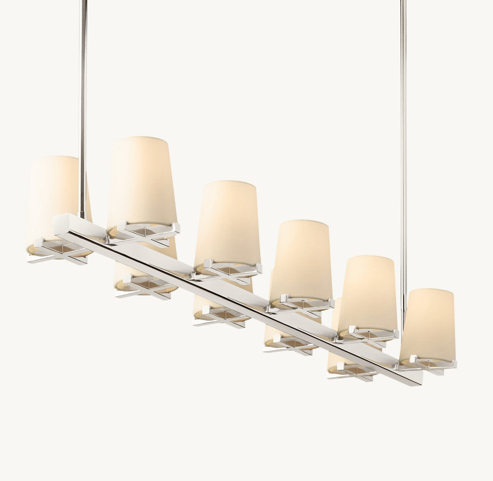 Pauillac Fabric Shade Linear Chandelier 49"-VaseLamps