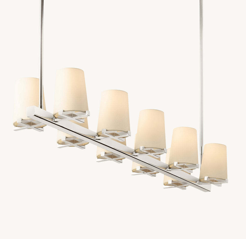 Pauillac Fabric Shade Linear Chandelier 49"-VaseLamps