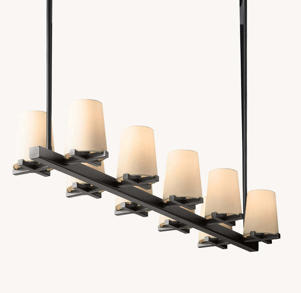 Pauillac Fabric Shade Linear Chandelier 49"-VaseLamps