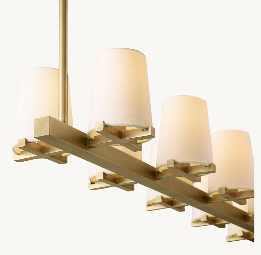 Pauillac Fabric Shade Linear Chandelier 49"-VaseLamps
