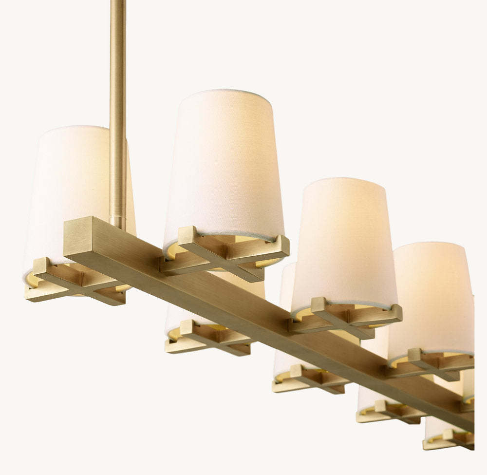 Pauillac Fabric Shade Linear Chandelier 49"-VaseLamps