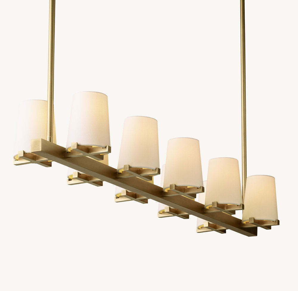Pauillac Fabric Shade Linear Chandelier 49"-VaseLamps