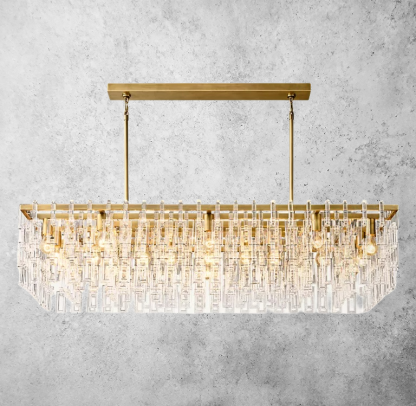 Marignan Tiered Crystal Rectangular Chandelier 60"