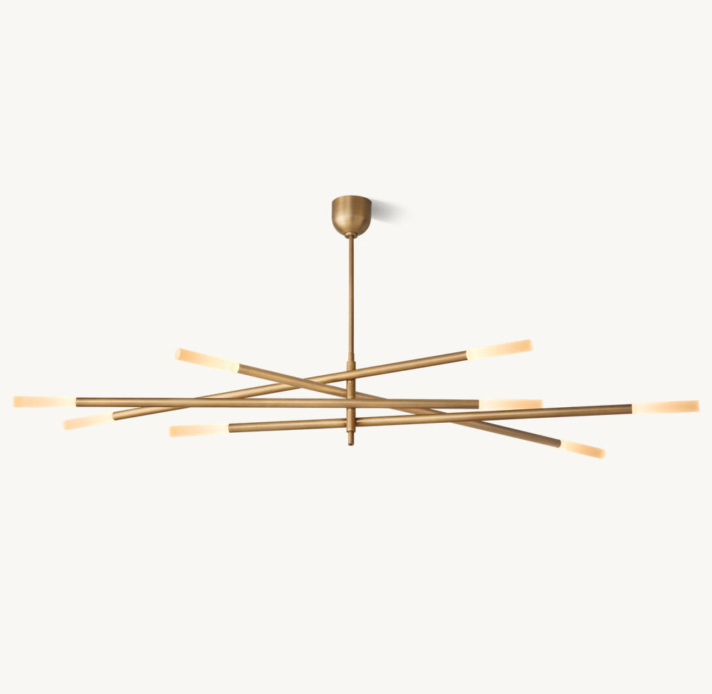 Rousseau 8-Light Mobile Etched Rod Chandelier-VaseLamps