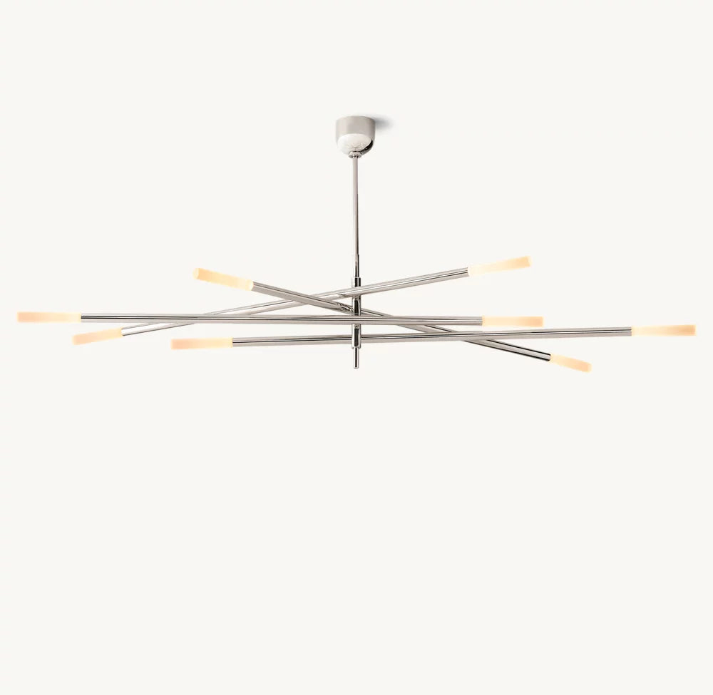 Rousseau 8-Light Mobile Etched Rod Chandelier-VaseLamps