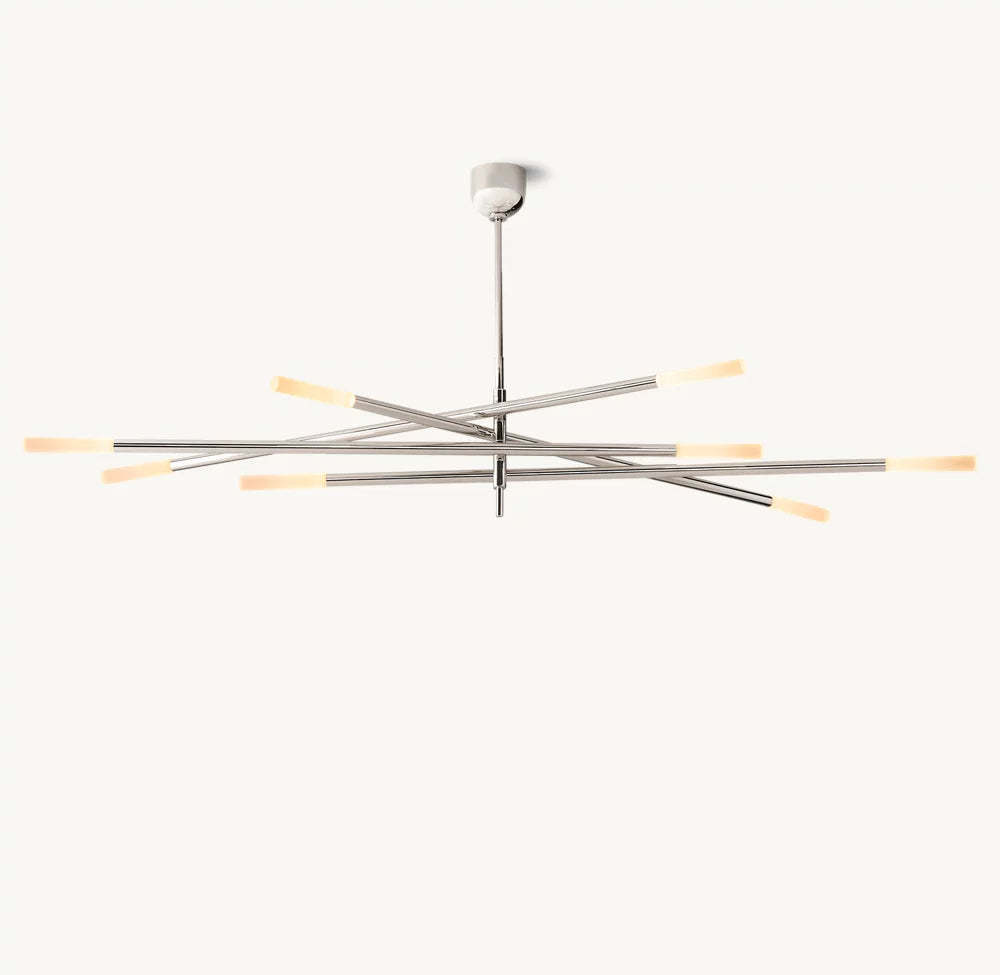 Rousseau 8-Light Mobile Etched Rod Chandelier-VaseLamps