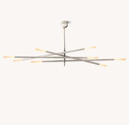 Rousseau 8-Light Mobile Etched Rod Chandelier-VaseLamps