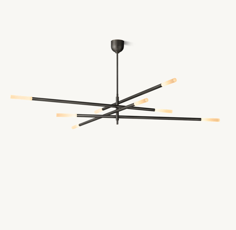 Rousseau 8-Light Mobile Etched Rod Chandelier-VaseLamps