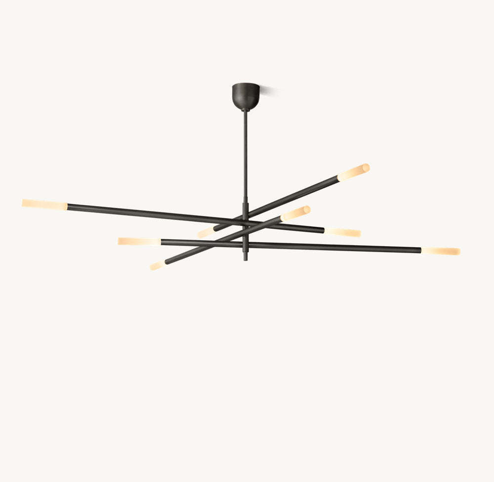 Rousseau 8-Light Mobile Etched Rod Chandelier-VaseLamps