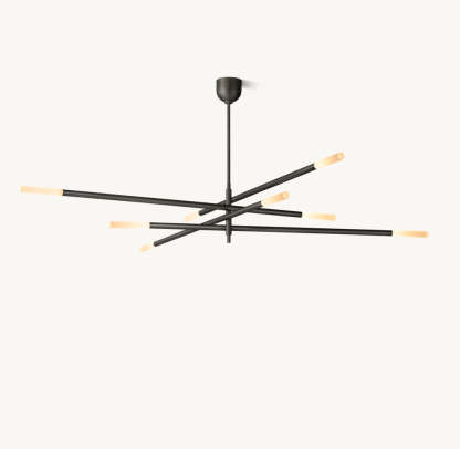 Rousseau 8-Light Mobile Etched Rod Chandelier-VaseLamps