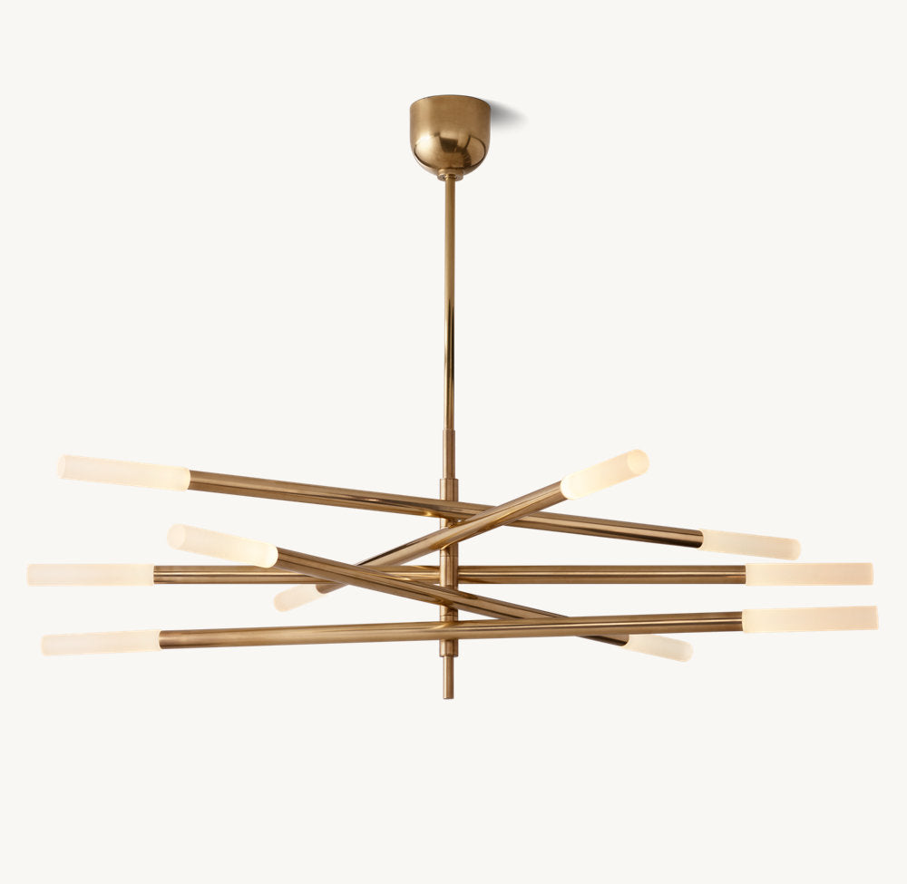 Rousseau 10-Light Mobile Etched Rod Chandelier-VaseLamps