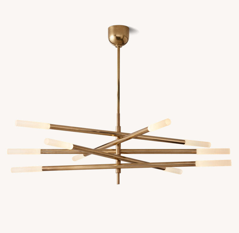 Rousseau 10-Light Mobile Etched Rod Chandelier-VaseLamps