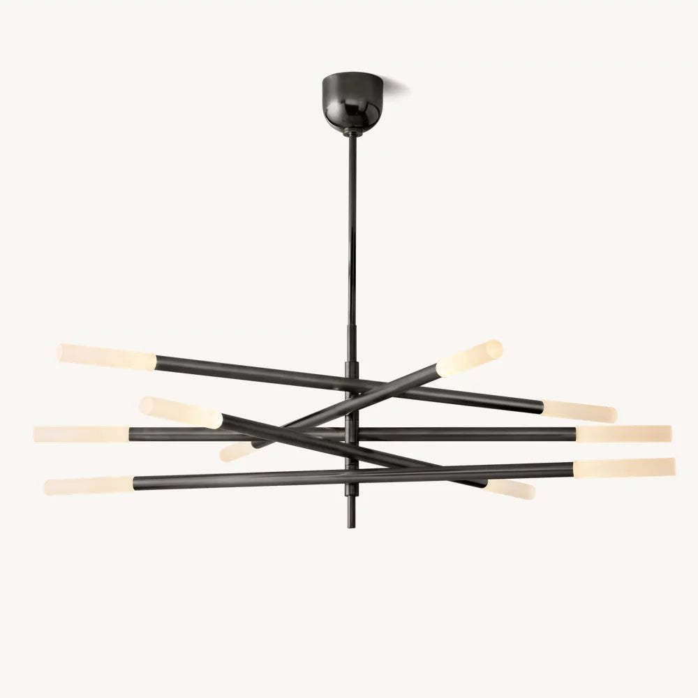 Rousseau 10-Light Mobile Etched Rod Chandelier-VaseLamps