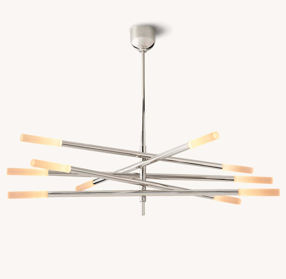 Rousseau 10-Light Mobile Etched Rod Chandelier-VaseLamps